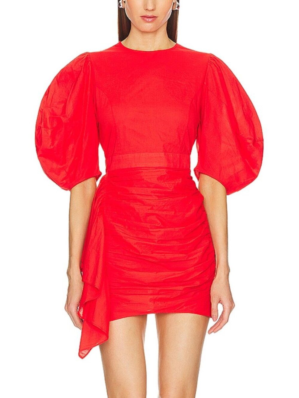 Rhode Pia Cotton Mini Dress in Chili Red Size XS